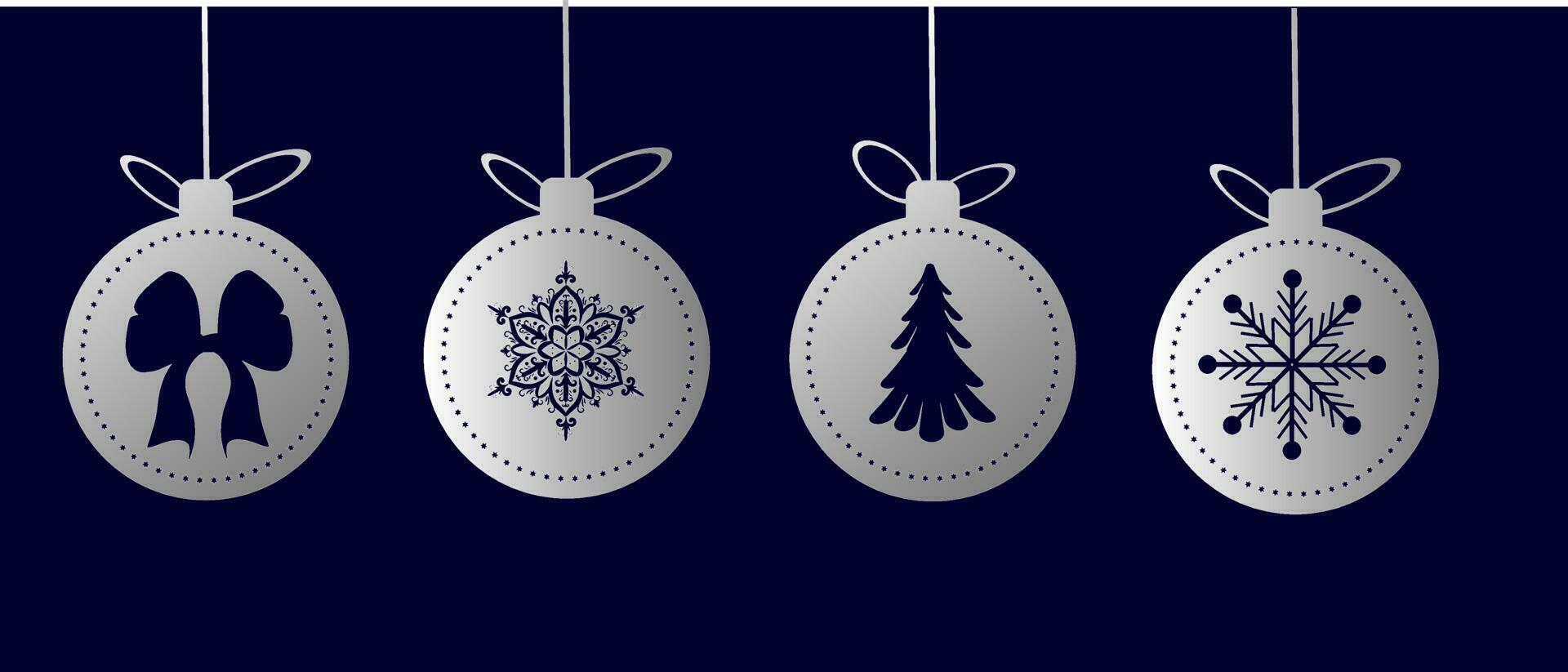 Christmas pendants stencils vector