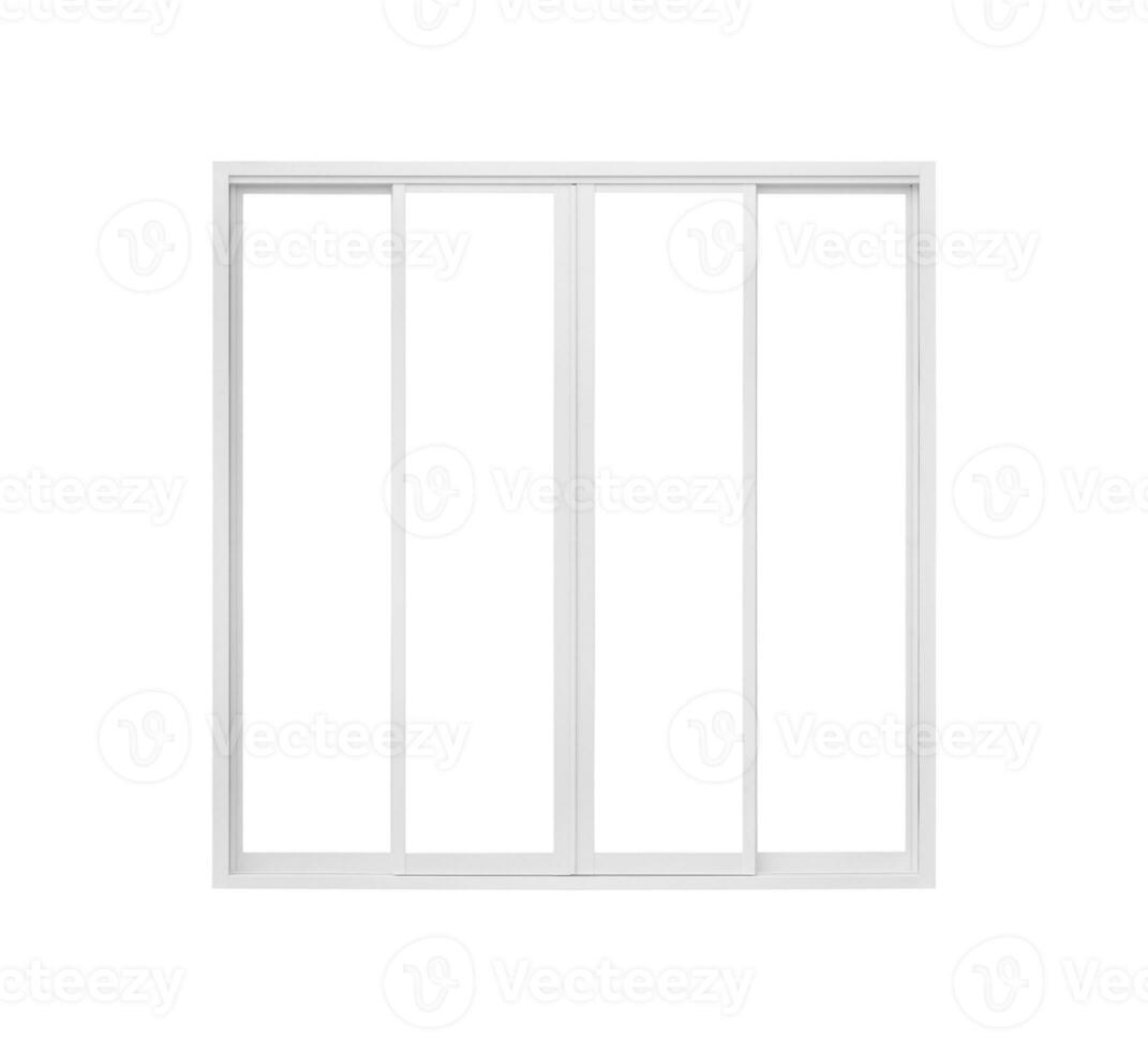 Real modern house window frame isolated on white background photo