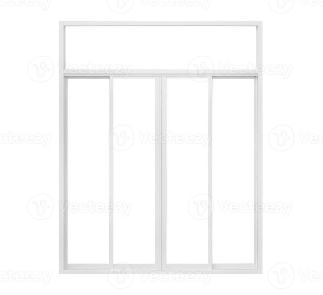 Real modern house window frame isolated on white background photo