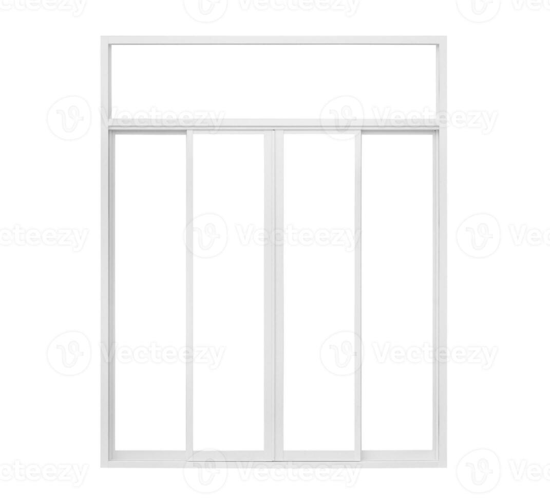 Real modern house window frame isolated on white background photo