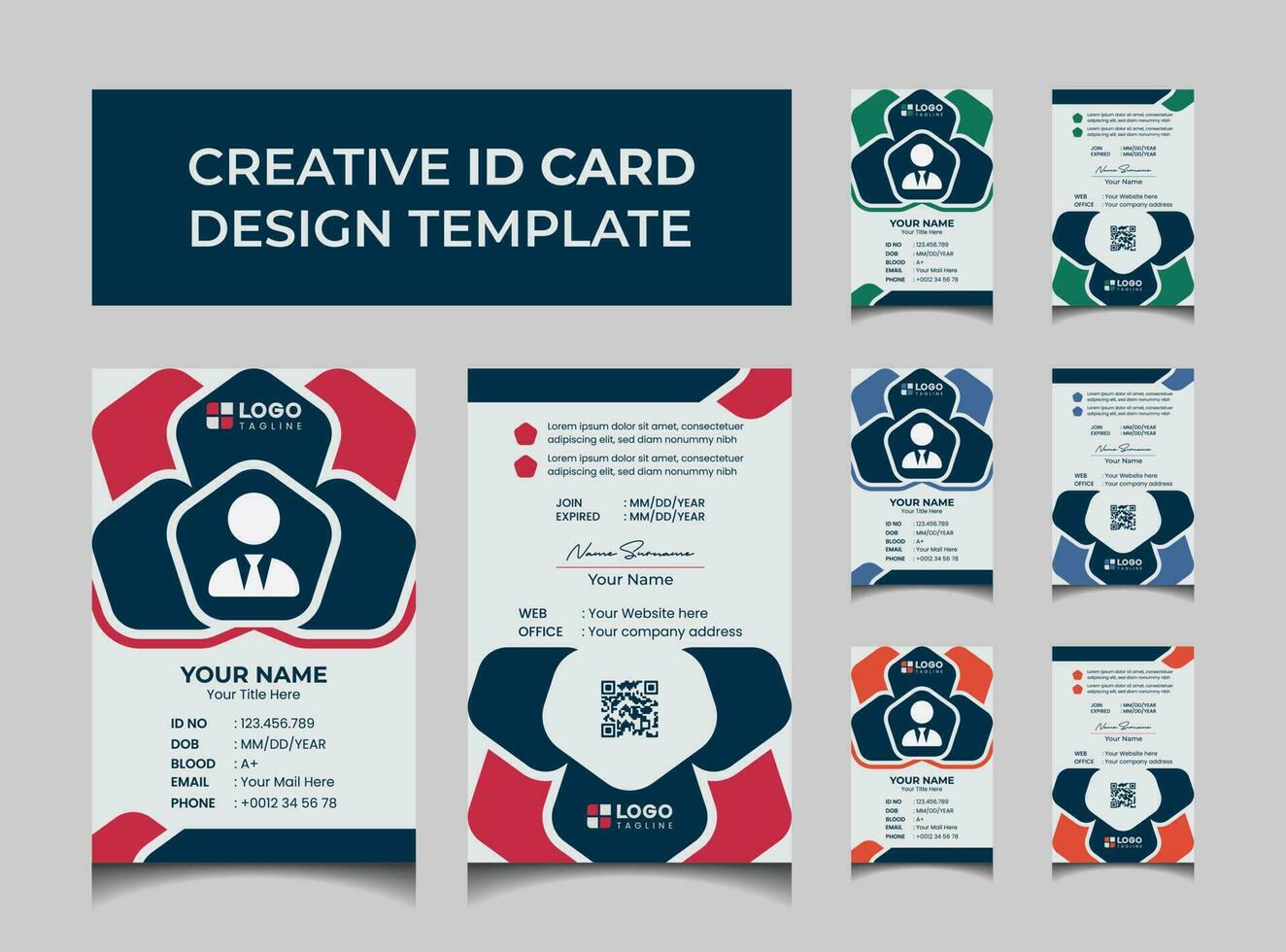 Creative Modern Id Card Design Template vector