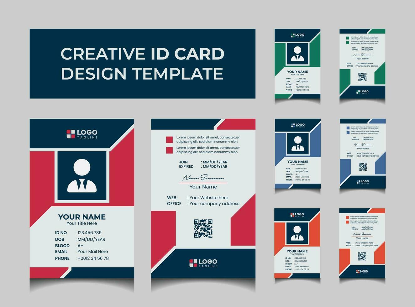 plantilla de diseño de tarjeta de identificación moderna creativa vector