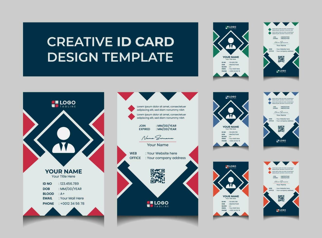 Creative Modern Id Card Design Template vector