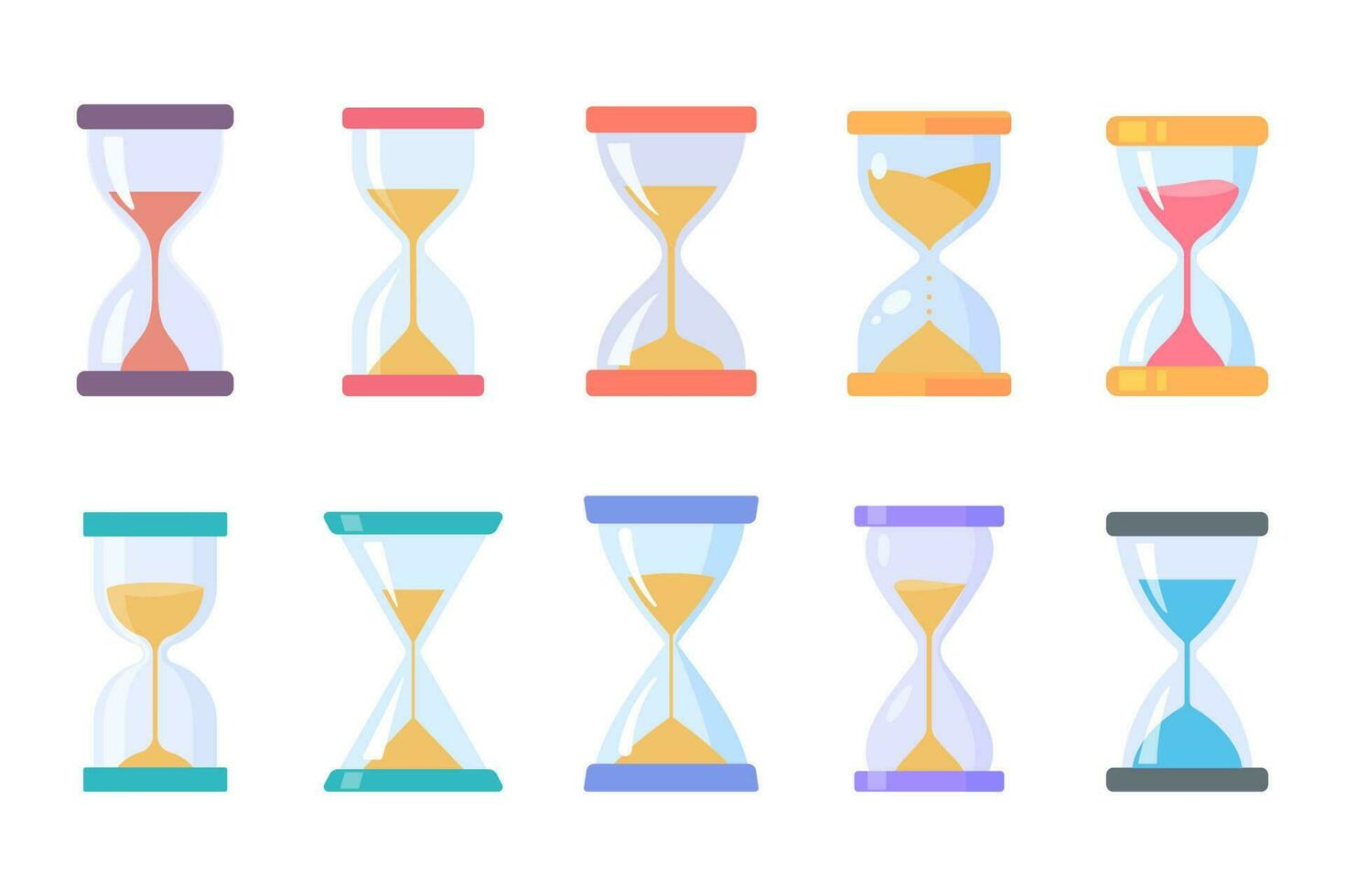 The hourglass is running out of time. end of deadline vector