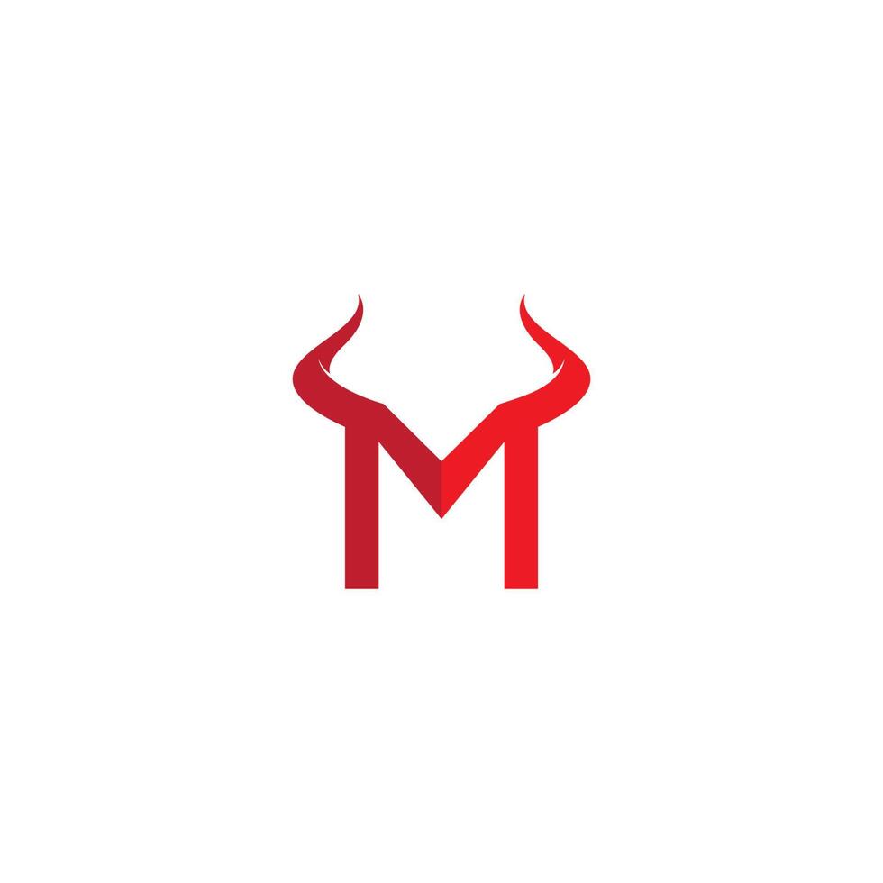 vector de logotipo de toro de letra m