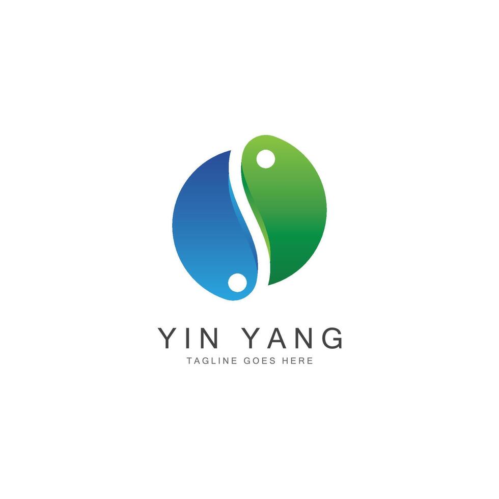 plantilla de ilustración de diseño de icono de vector de yin yang