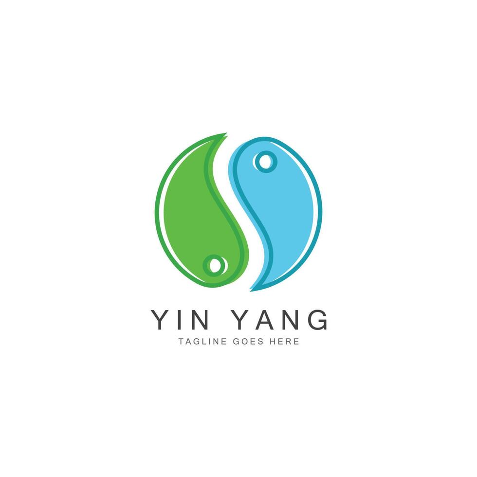 plantilla de ilustración de diseño de icono de vector de yin yang