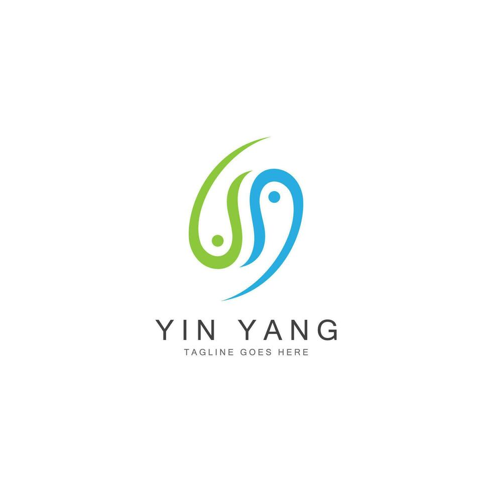 plantilla de ilustración de diseño de icono de vector de yin yang