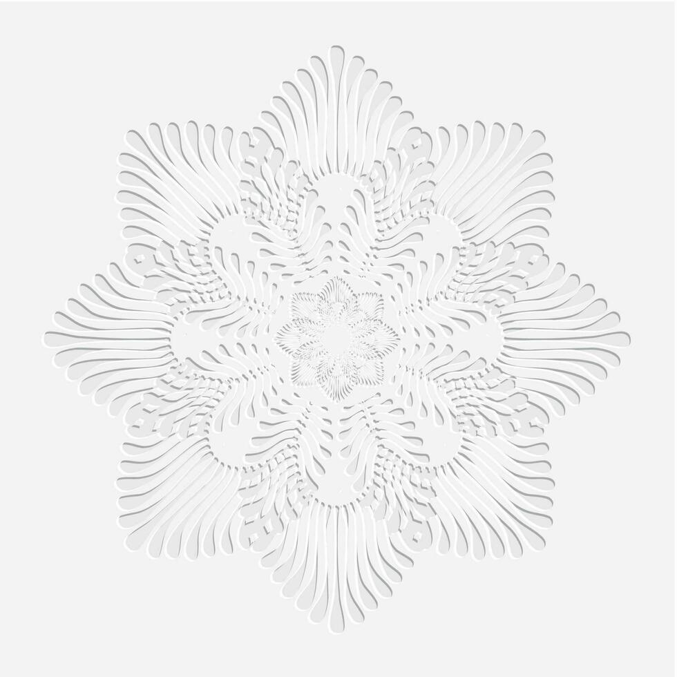 Artistic floral paper cut background, white ornament background vector