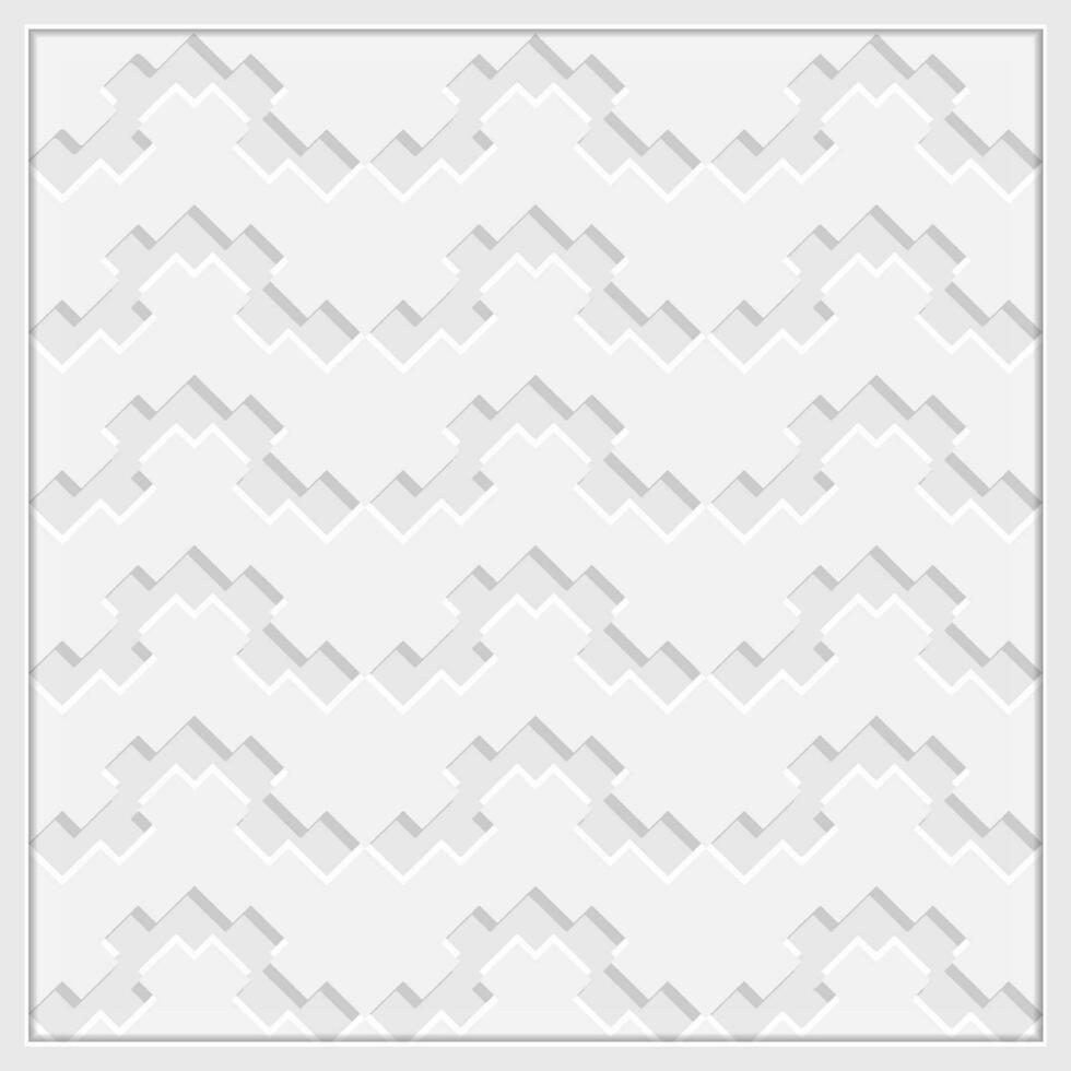 White wave decorative pattern background, inside embossed abstract background vector