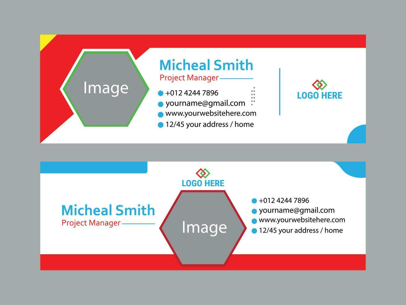 Email signature design or social media banner and cover template vector