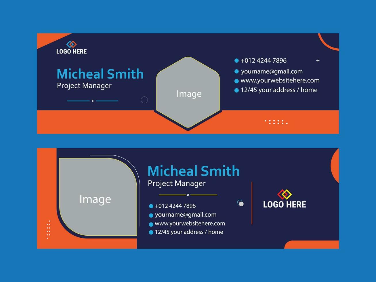 Email signature design or social media banner and cover template vector