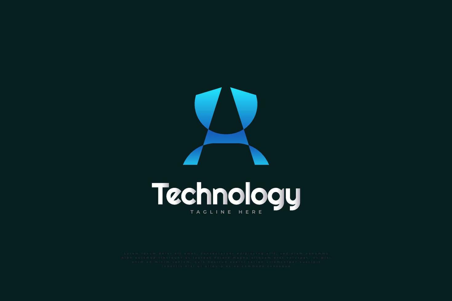 Initial A and H Logo Design in Modern Blue Gradient Style. AH or HA Initial Logo for Business or Technology Brand vector