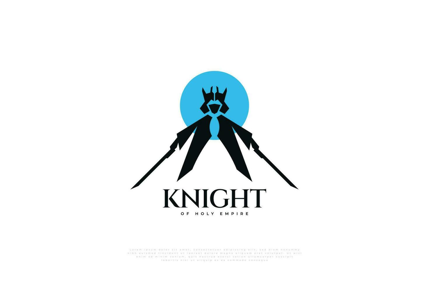 Holy Knight Silhouette Illustration with Two Swords. Warrior Illustration for E-sport Logo, Mascot or Emblem vector