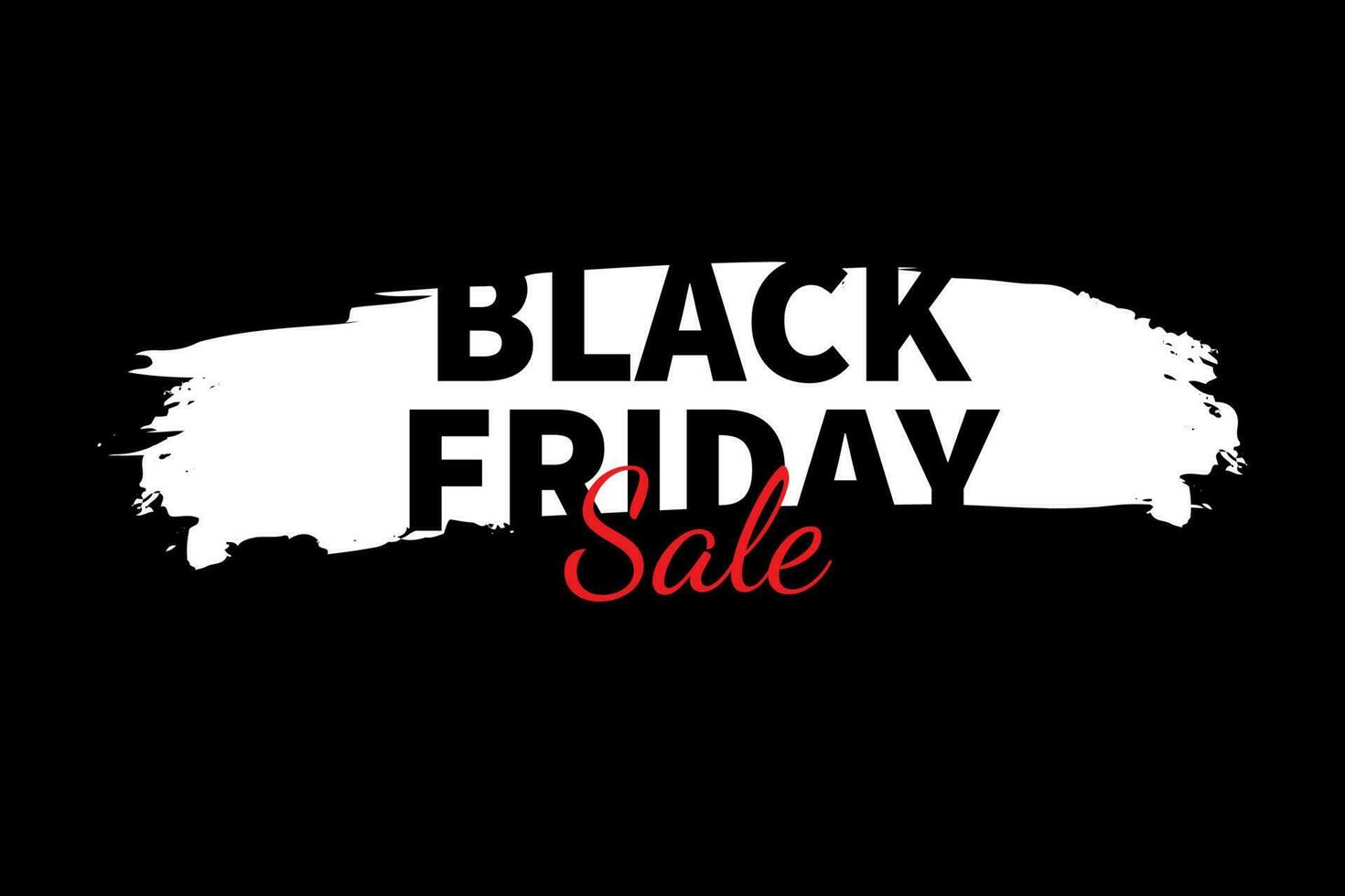 Black Friday sale banner with paint brush stroke vector