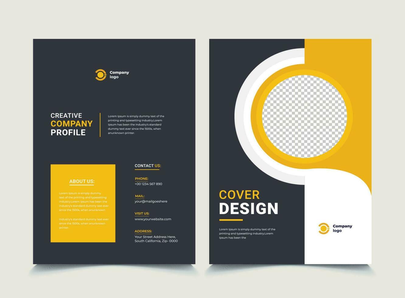 Corporate Book Cover Design Template in A4. Can be adapted to Brochure, Annual Report, Magazine,Poster, Business Presentation, Portfolio, Flyer, Banner, Website. vector