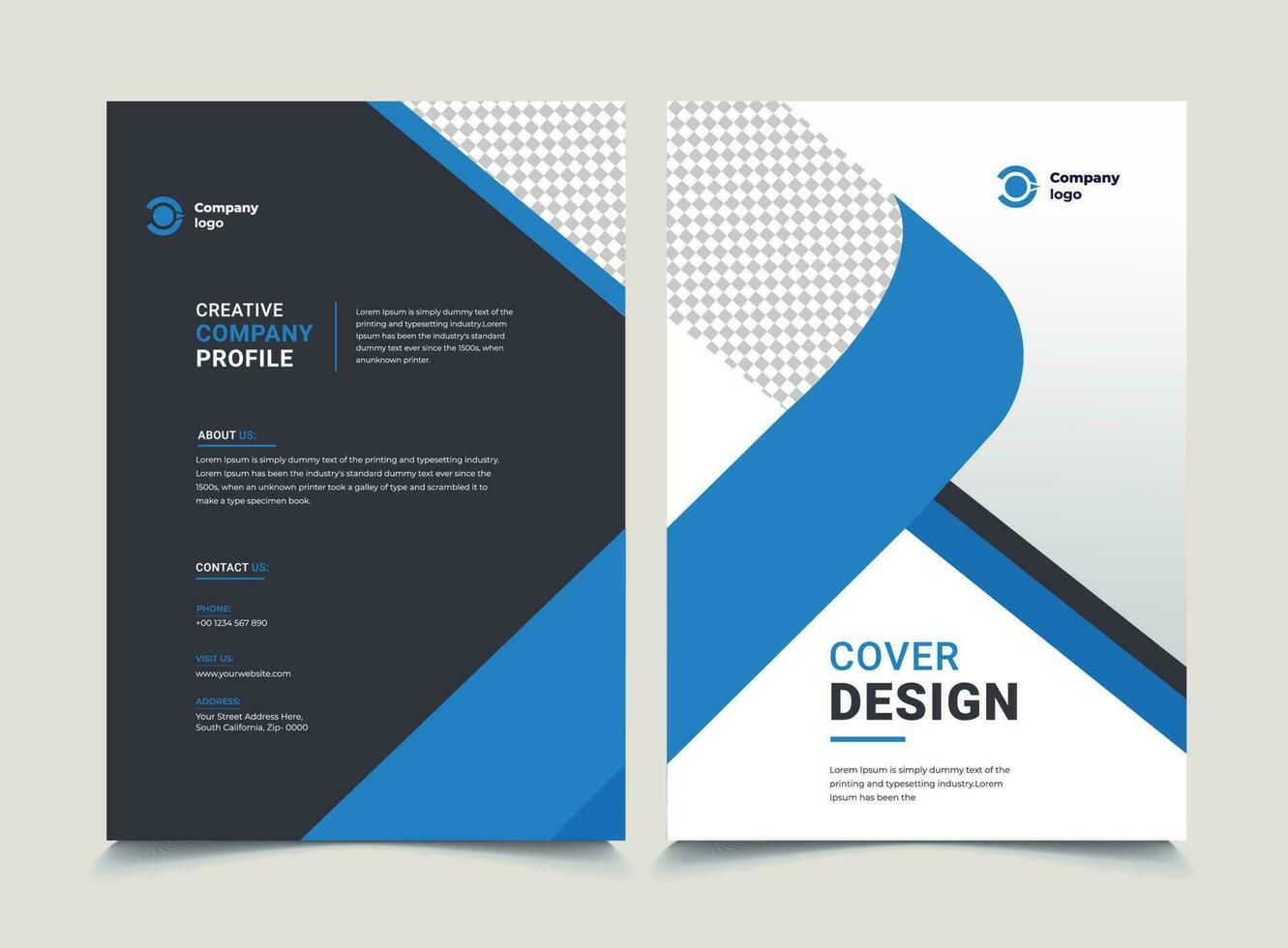 Corporate Book Cover Design Template in A4. Can be adapted to Brochure, Annual Report, Magazine,Poster, Business Presentation, Portfolio, Flyer, Banner, Website. vector
