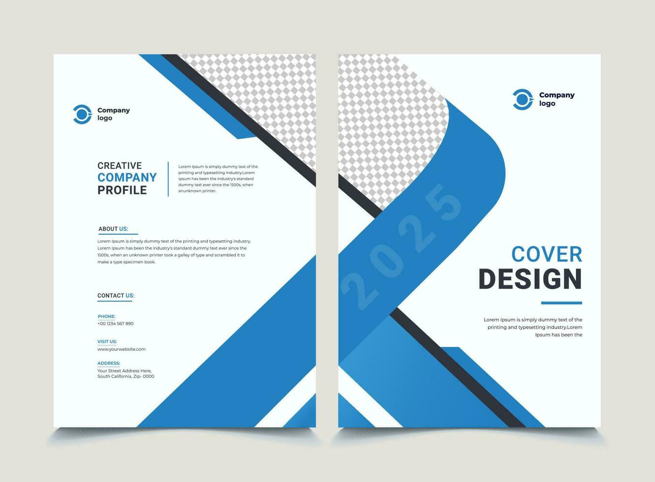 Corporate Book Cover Design Template in A4. Can be adapted to Brochure, Annual Report, Magazine,Poster, Business Presentation, Portfolio, Flyer, Banner, Website. vector