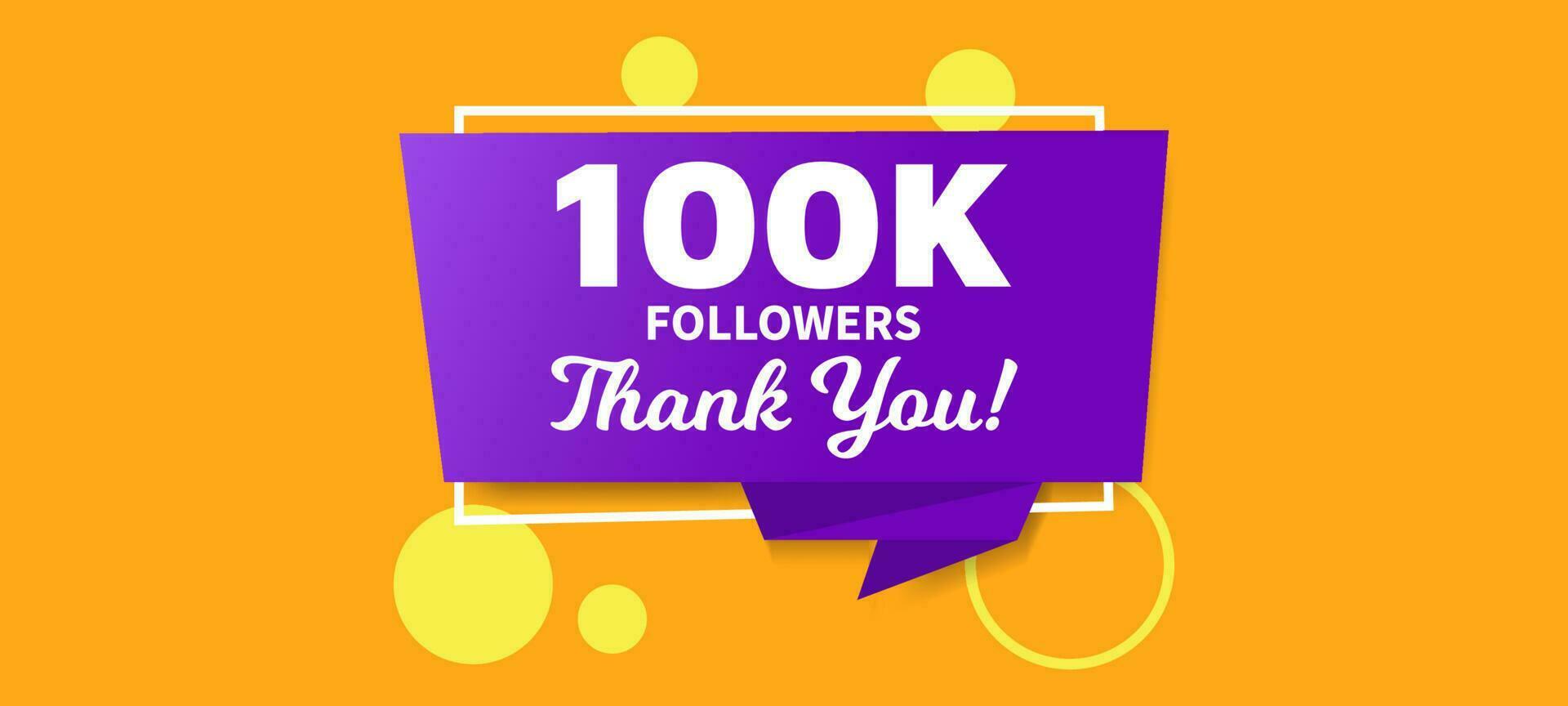 100k seguidores gracias publicación en redes sociales vector