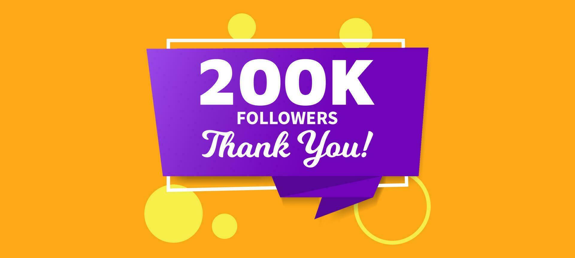 200k seguidores gracias publicación en redes sociales vector