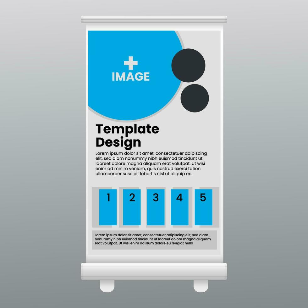 template roll up banner design show exhibition vector