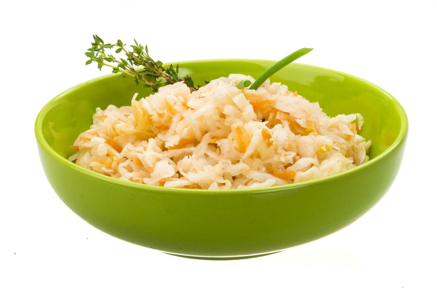 Fermented cabbage dish view photo