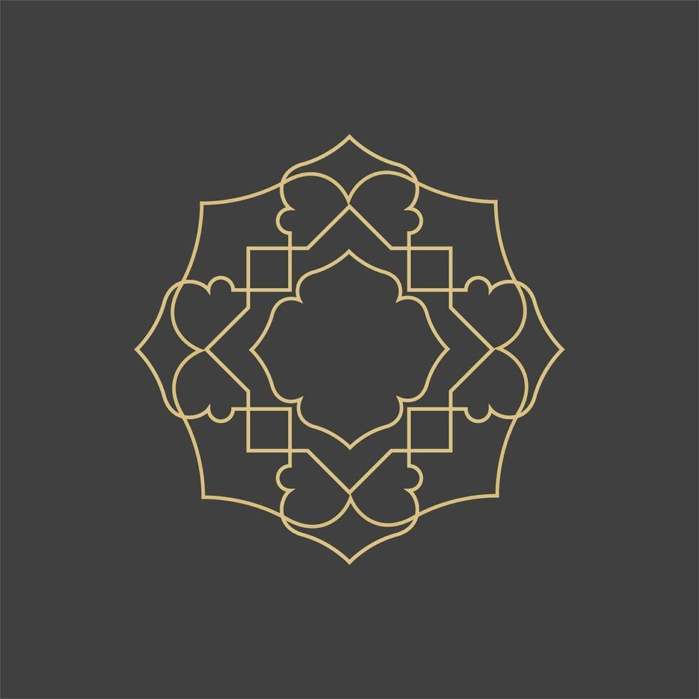 Geometric arabic ornamental symbols template vector