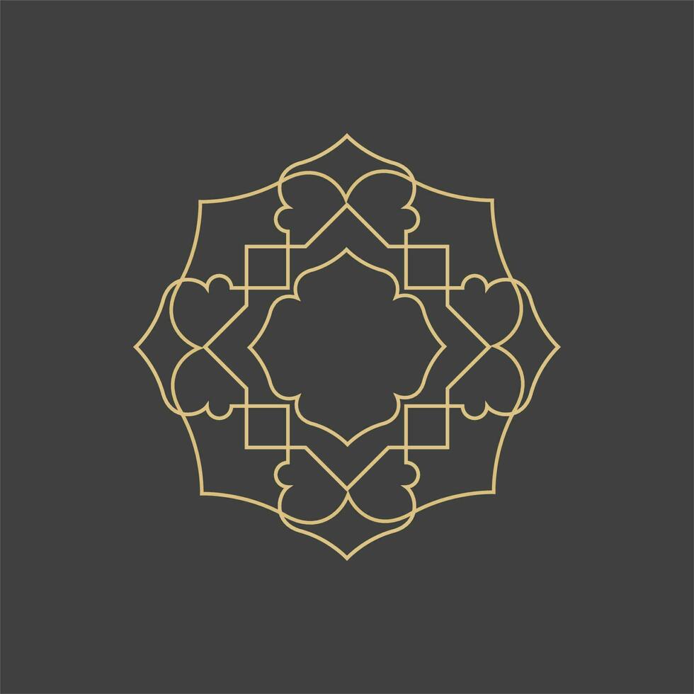 Geometric arabic ornamental symbols template vector