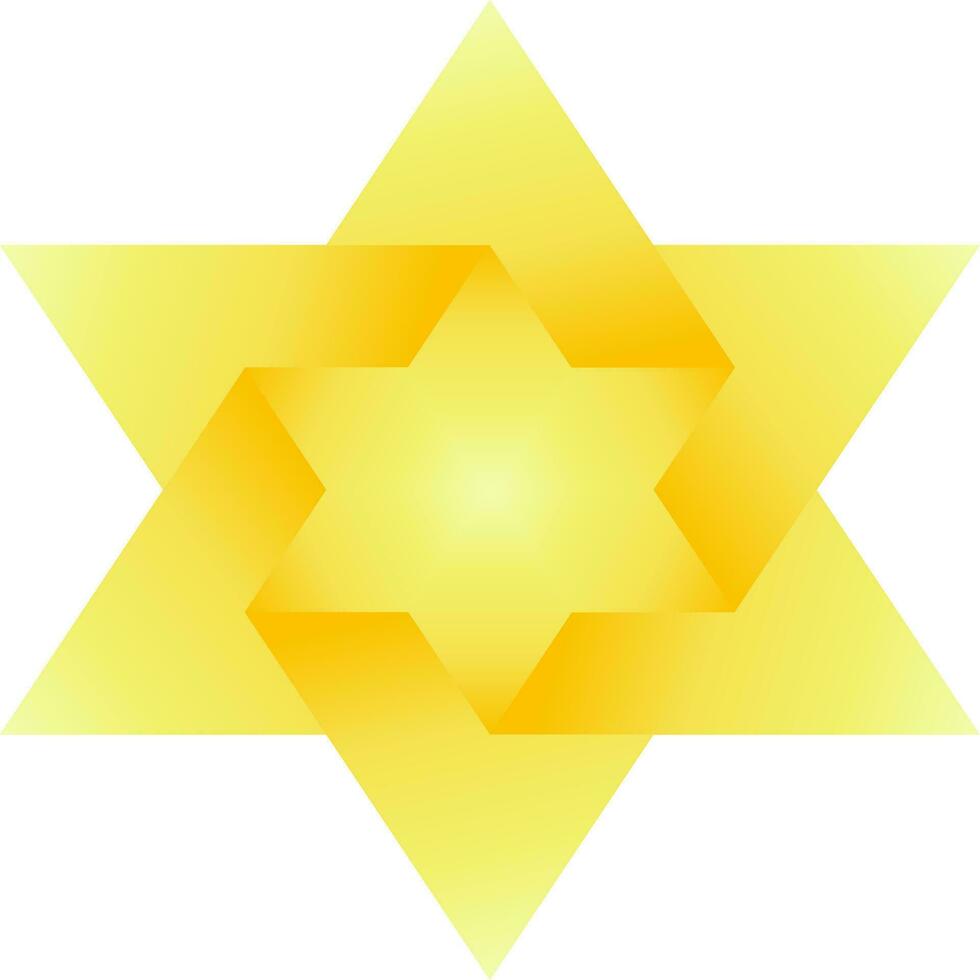 logotipo de hexagrama dorado ilustración vectorial aislada. vector de hexagrama dorado para logotipo, icono, símbolo, negocio, diseño o decoración. estrella hexagonal dorada