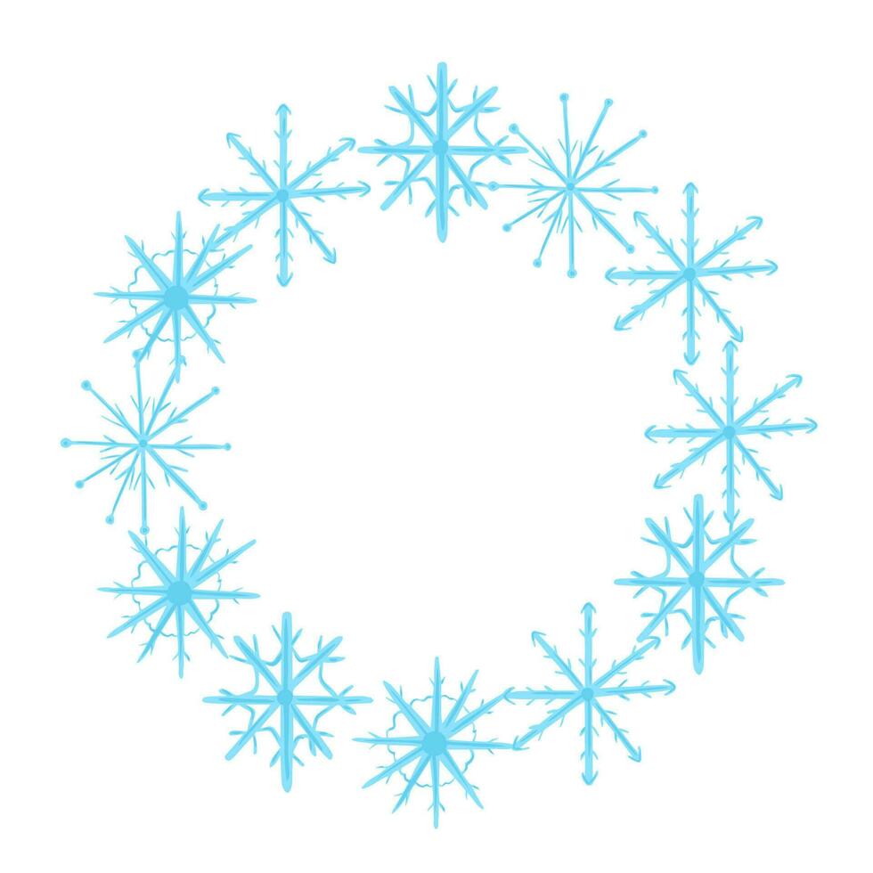 marco de invierno copo de nieve vector