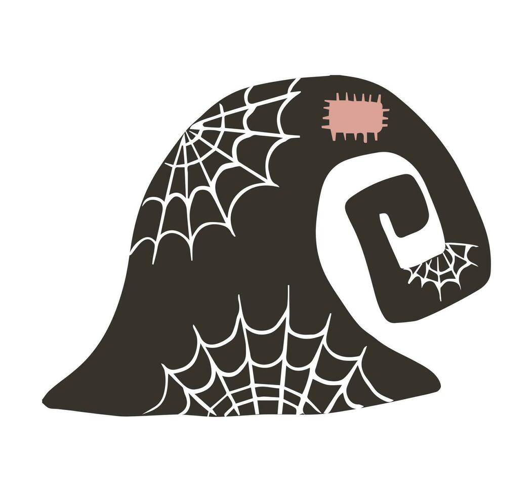 Witch hat with spider web vector