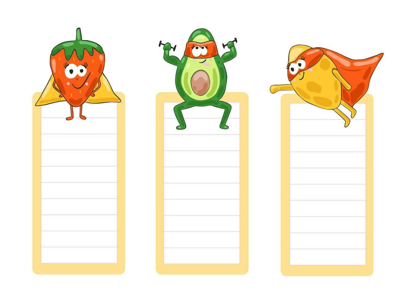 fruits bookmarks for children vector