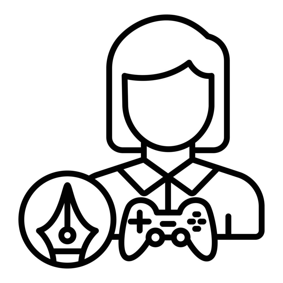 Game Designer Female Icon Style vector
