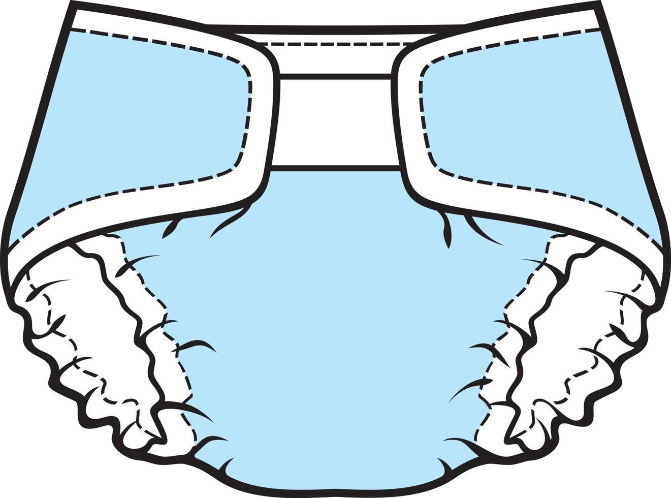 Baby Diaper color vector illustration