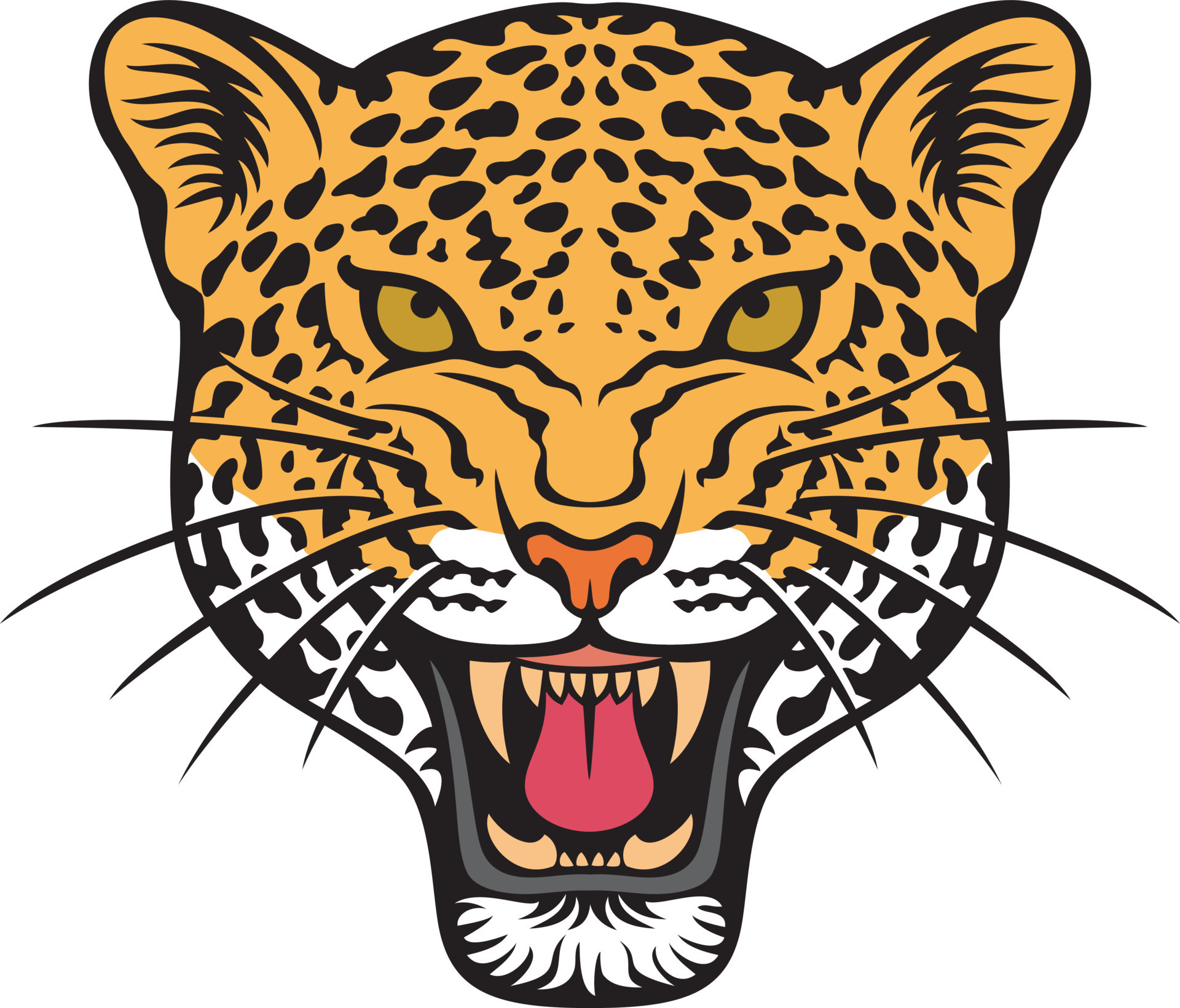 Jaguar face - animal head color. Vector illustration. 12867351 Vector Art  at Vecteezy