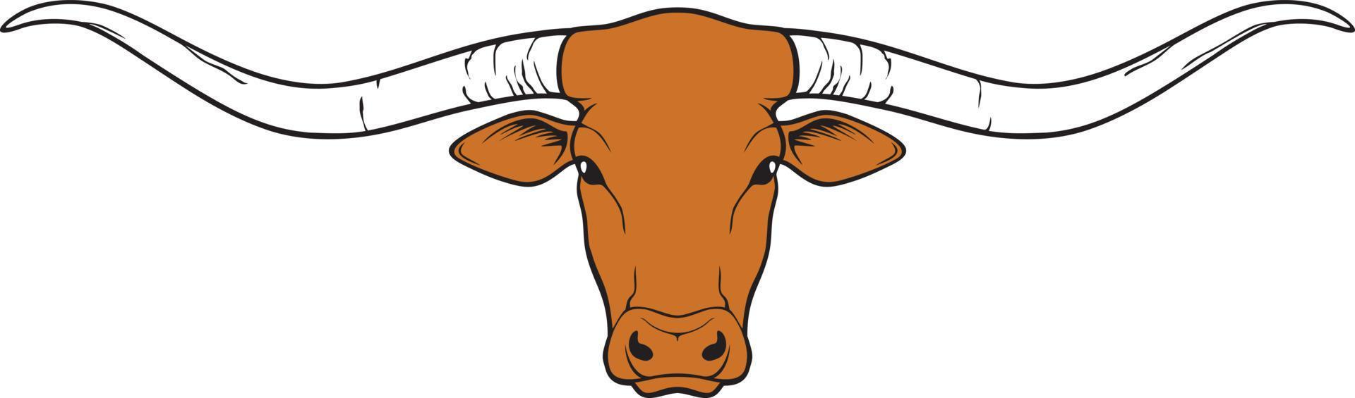 cabeza de cuerno largo - diseño de texas, icono de toro. ilustración vectorial vector