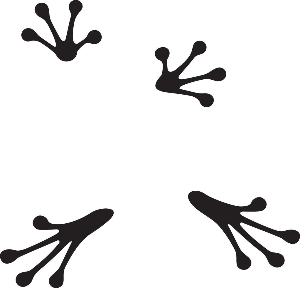 huellas de rana en blanco y negro. ilustración vectorial vector