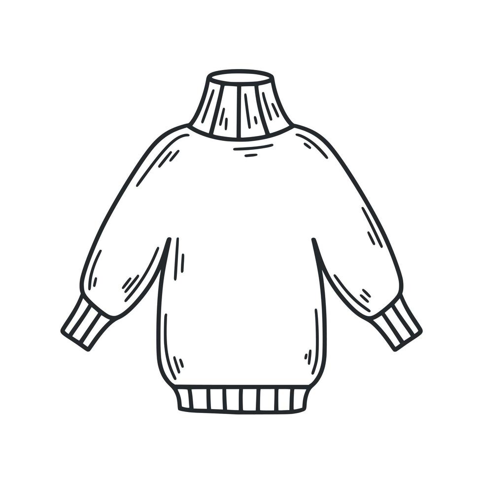 ilustración de doodle de suéter de punto vector