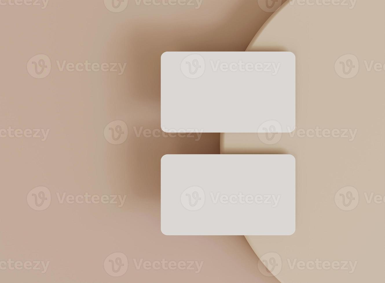 3D blank business cards. Mockup scene. Template for branding identity. 3D rendering. photo