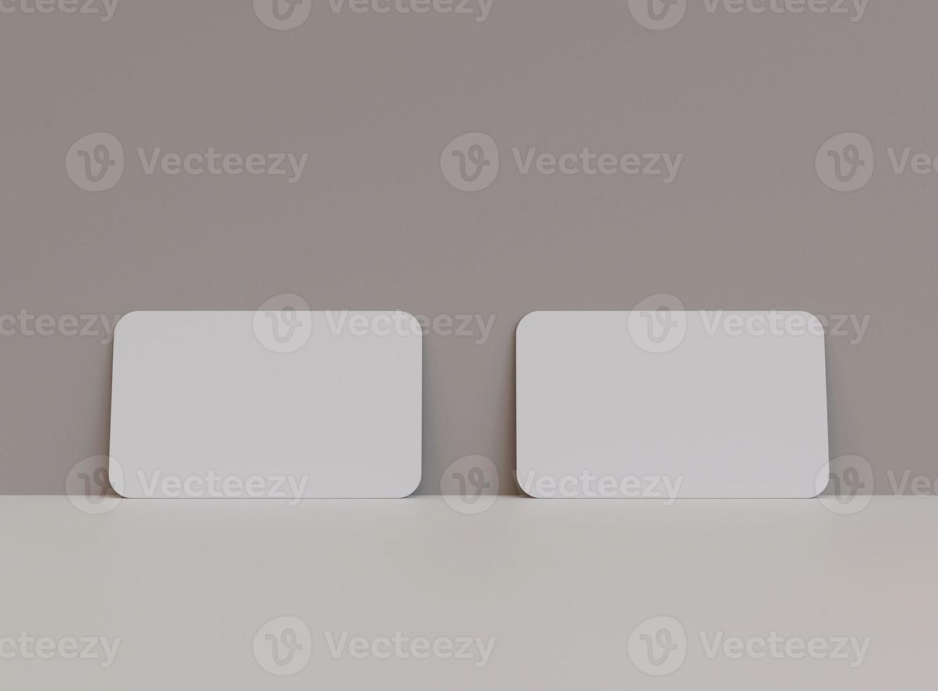 3D blank business cards. Mockup scene. Template for branding identity. 3D rendering. photo