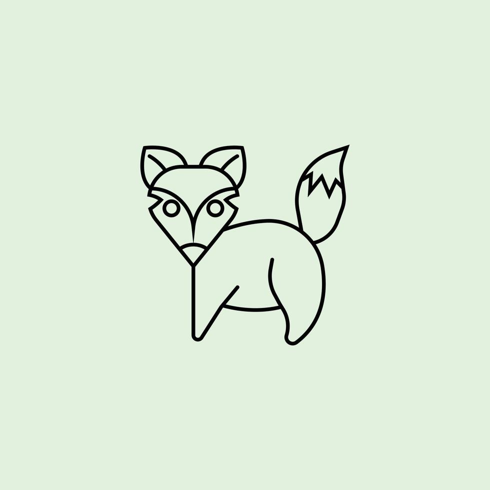 children's education fox line vector illustration
