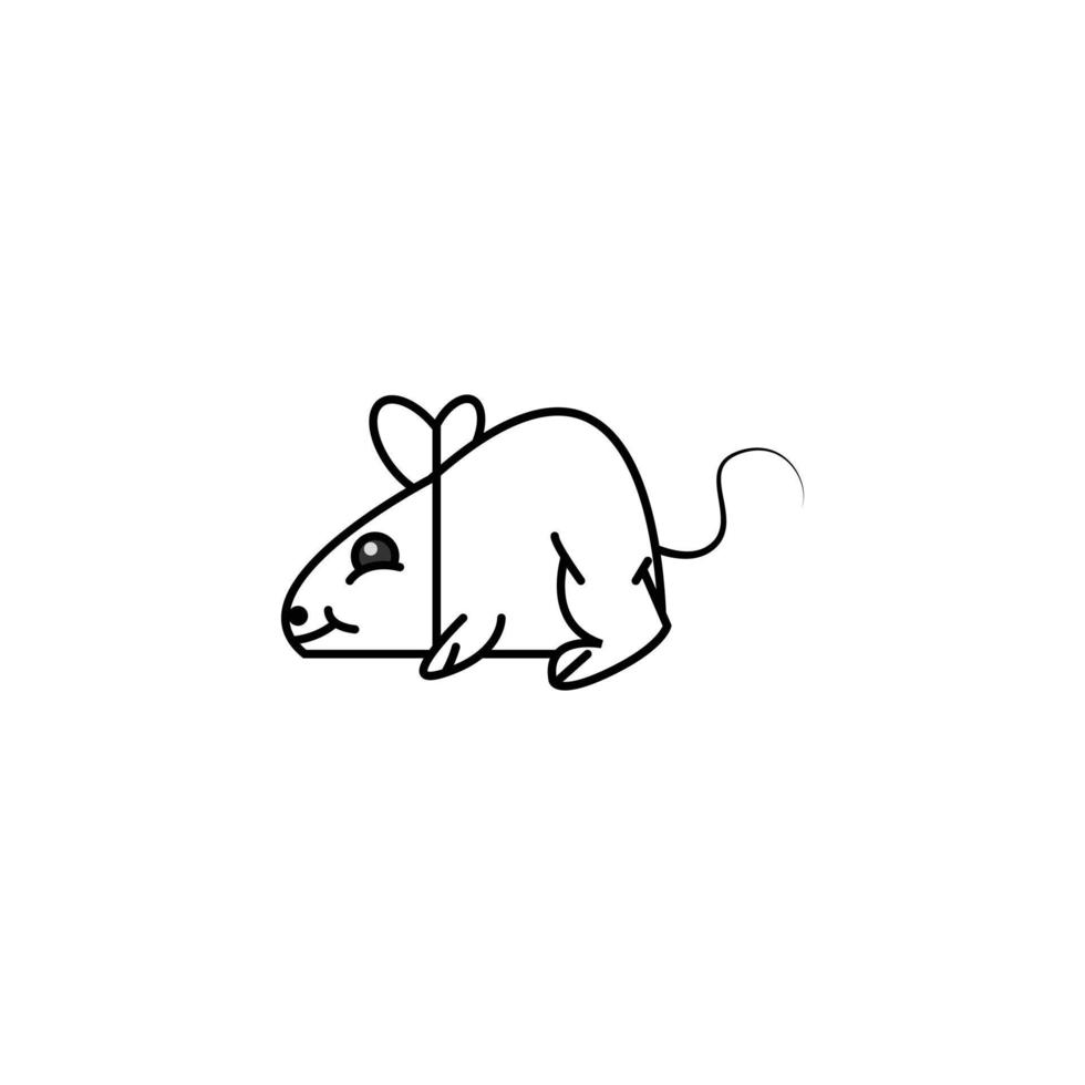 ilustración de vector de ratón de línea de educación infantil