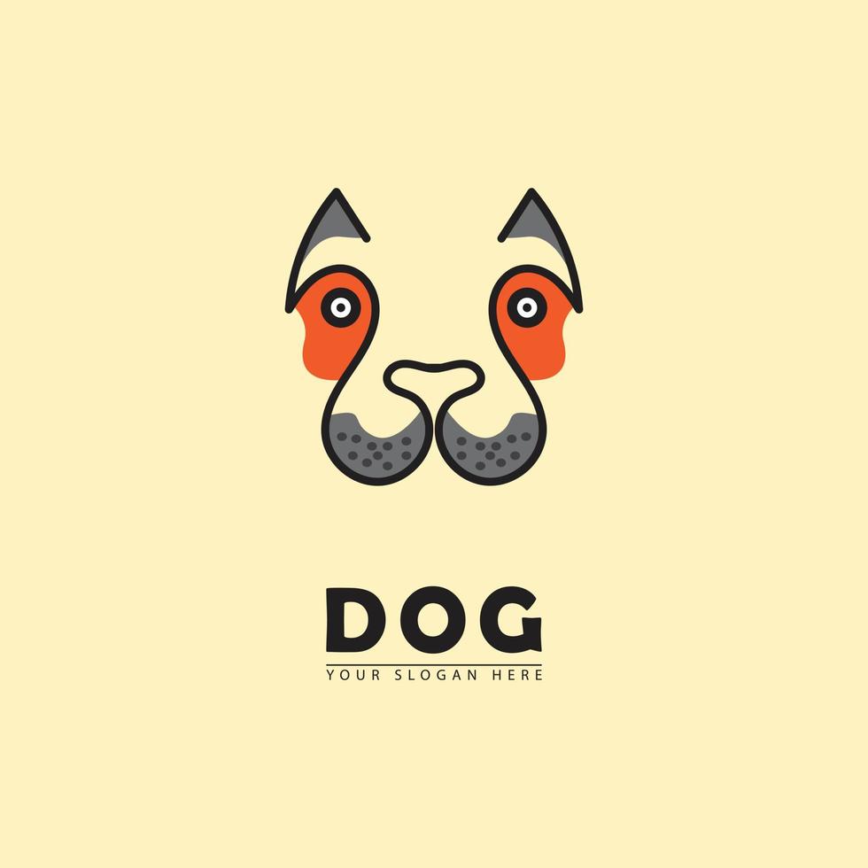 abstract dog head logo icon vector