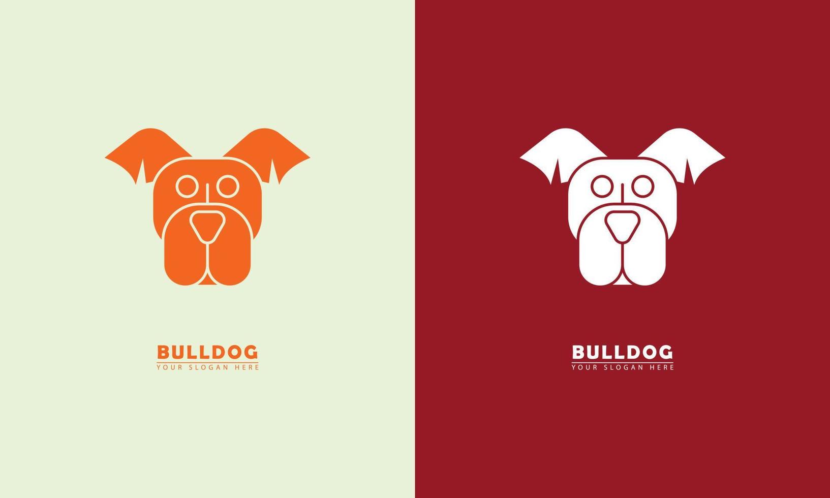 icono de logotipo único de vector de cabeza de logotipo de bulldog abstracto