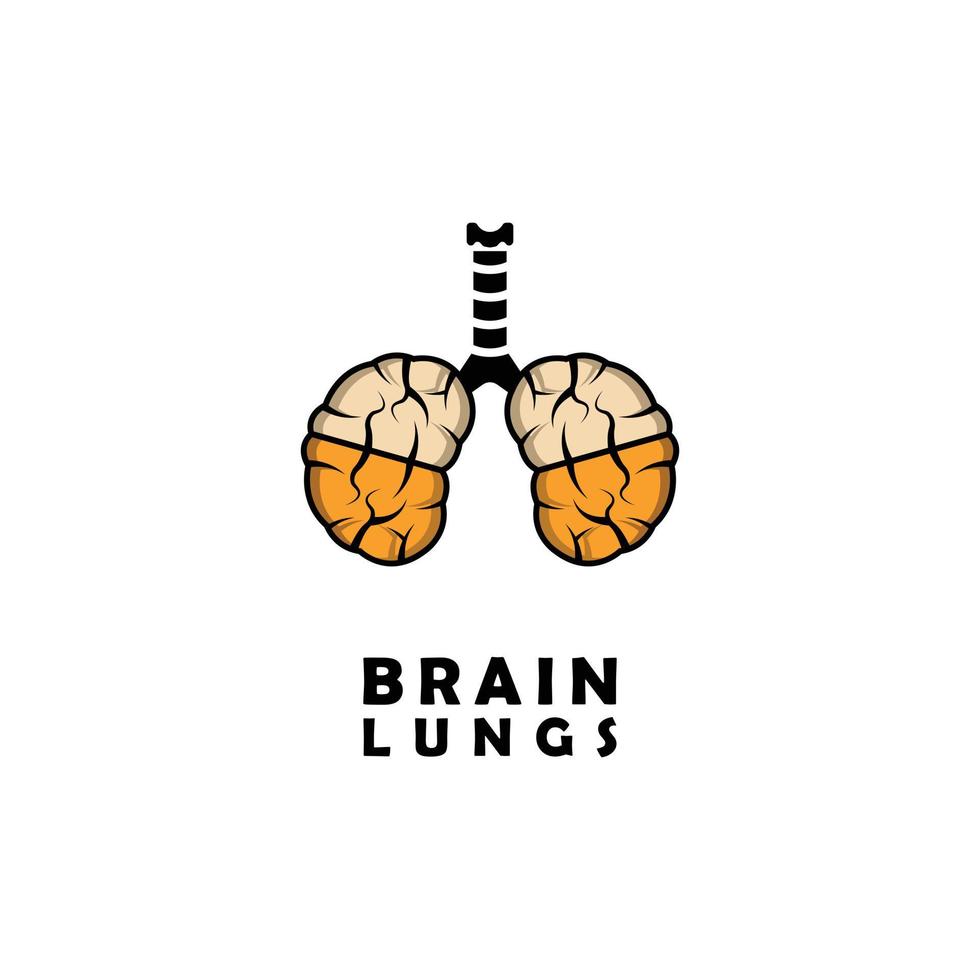 abstract brain lung icon logo vector