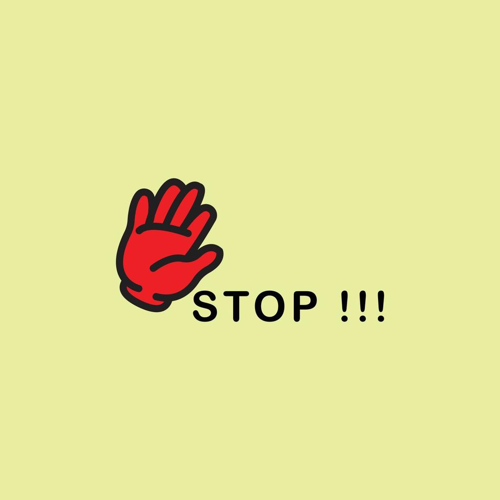 abstract stop warning logo icon vector