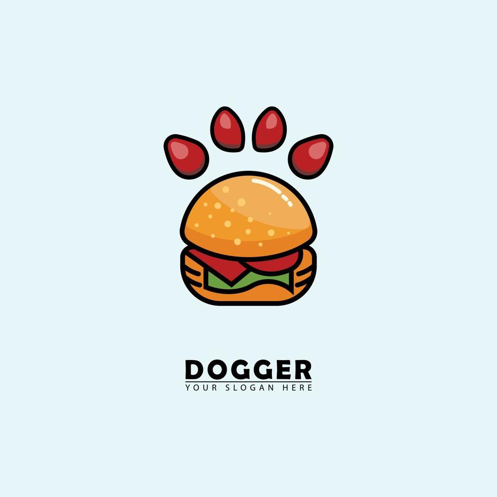 logotipo de icono de hamburguesa de perro abstracto vector