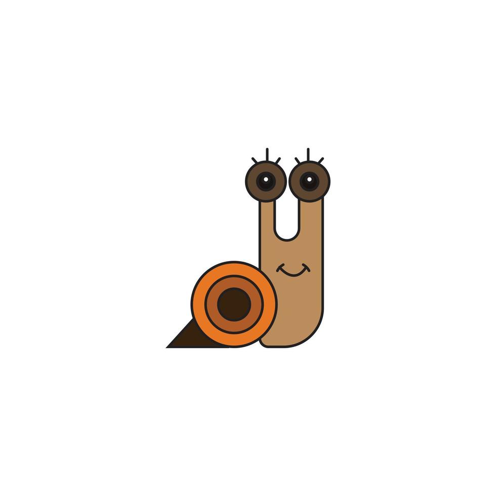 abstract vector cartoon snail logo icon.