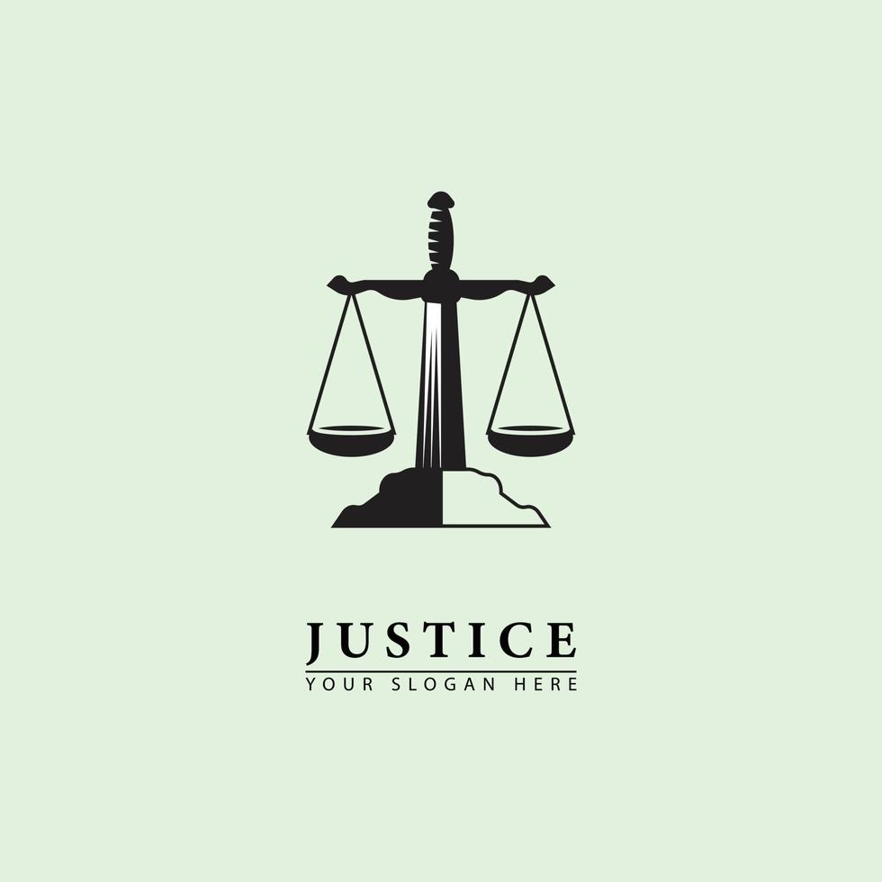icono del logotipo de la espada vectorial abstracta de la justicia. vector