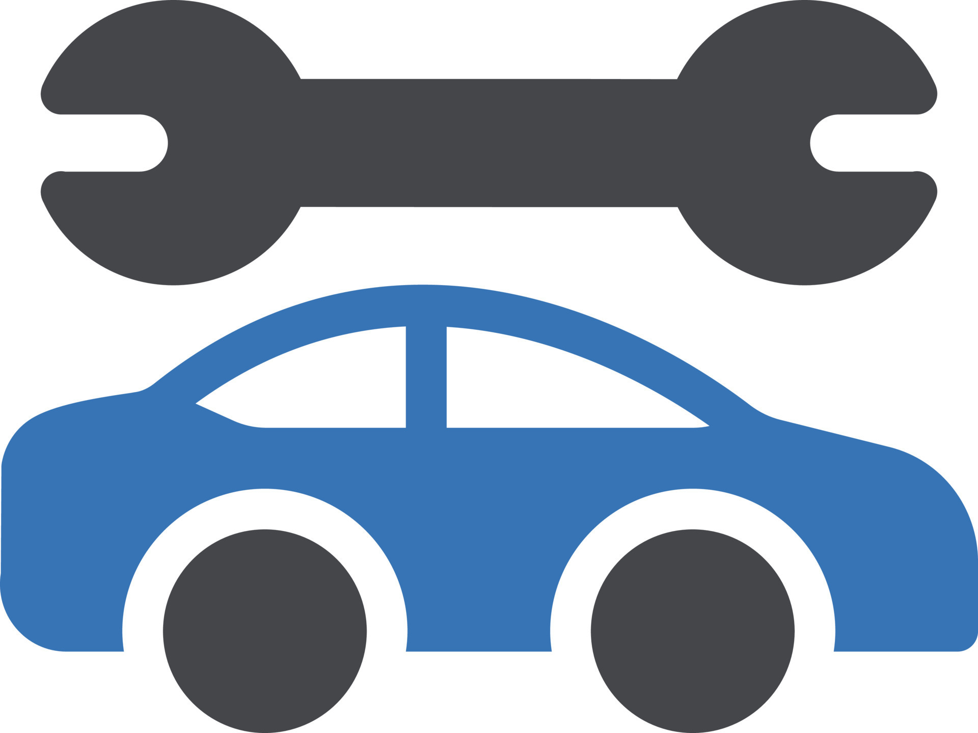 ilustración vectorial de reparación de automóviles en un fondo. símbolos de calidad premium